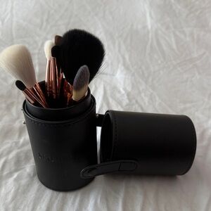 Morphe Brush Collection with Black Case and Rose Gold Accents